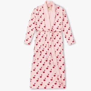Monica and Andy Heart Printed Belted Robe waffle knit Size XS/S Maternity